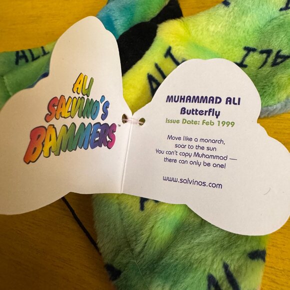 90's Vintage Salvino's Bammers Muhammad Ali Bear Bee & Butterfly Set Beanies NWT - Picture 6 of 11